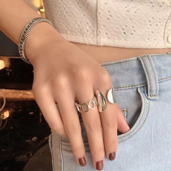 Minimalist 925 Sterling Silver Wrap Ring Geometric Ring Dainty Statement Ring - Picture 4 of 6